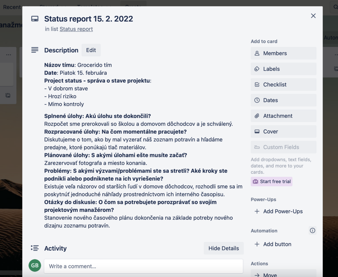 aktivita 10 status report eng | WebJET CMS